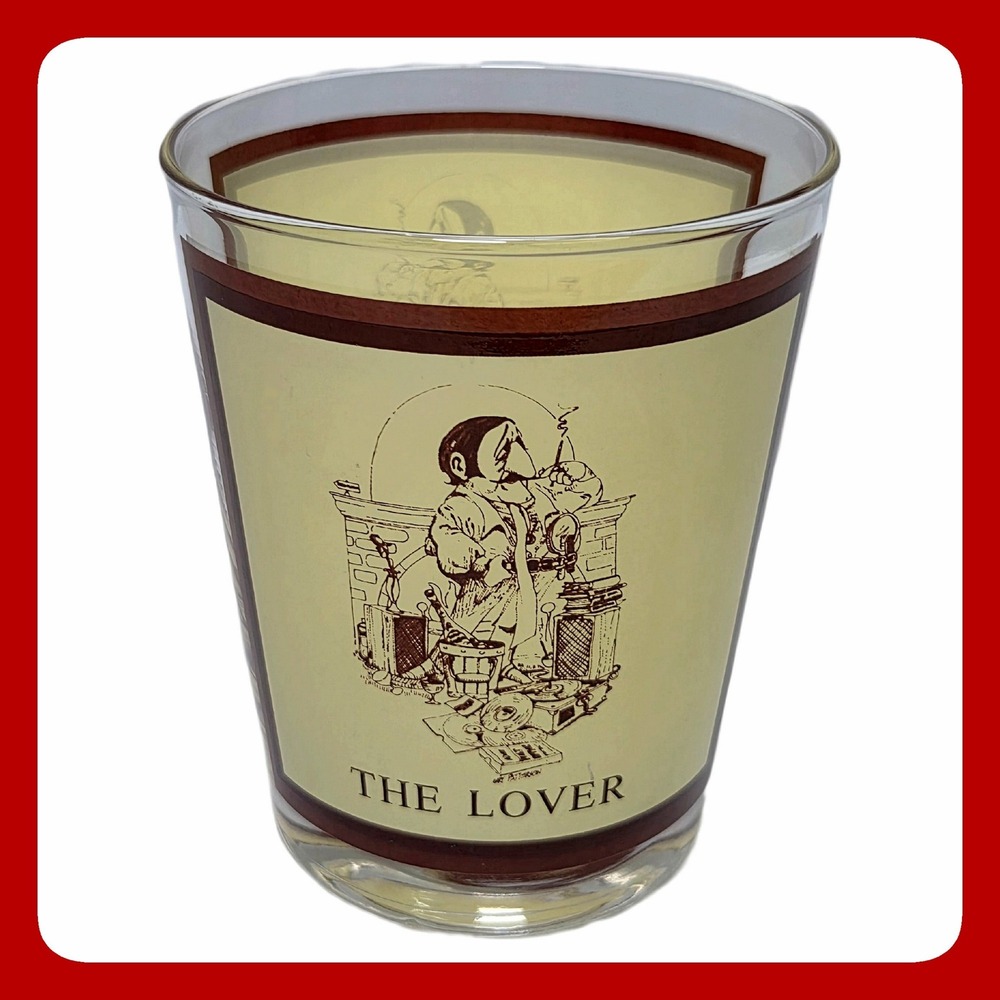 Vintage Thought Factory The Lover Humorous Barware Glass Tumbler 12oz Excellent